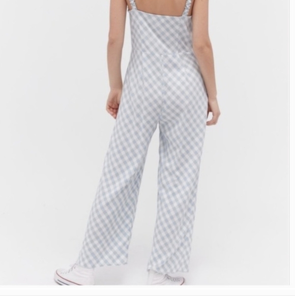 Urban Outfitters,Blue Gingham Women's Jumpsuit,Size L - Picture 2 of 5